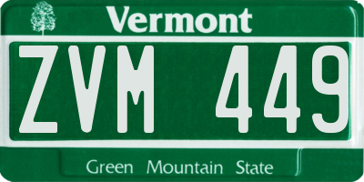 VT license plate ZVM449