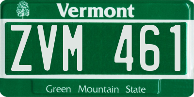 VT license plate ZVM461