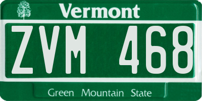 VT license plate ZVM468