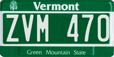VT license plate ZVM470