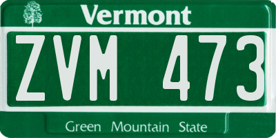 VT license plate ZVM473