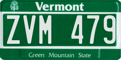 VT license plate ZVM479