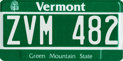 VT license plate ZVM482
