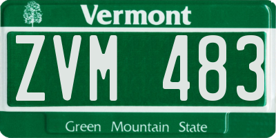 VT license plate ZVM483