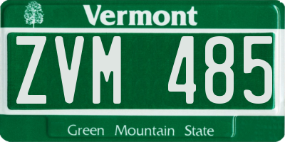 VT license plate ZVM485