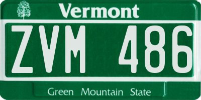 VT license plate ZVM486