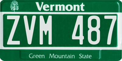VT license plate ZVM487
