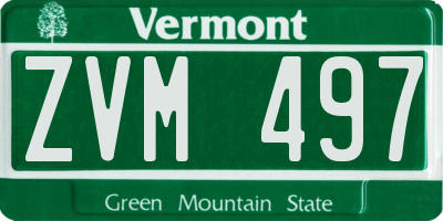 VT license plate ZVM497