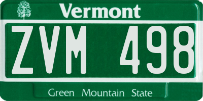 VT license plate ZVM498