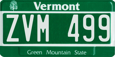 VT license plate ZVM499