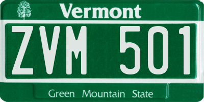 VT license plate ZVM501