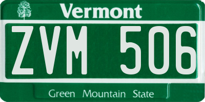 VT license plate ZVM506