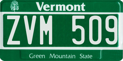 VT license plate ZVM509