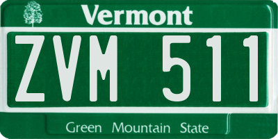 VT license plate ZVM511