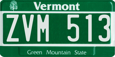 VT license plate ZVM513