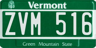 VT license plate ZVM516