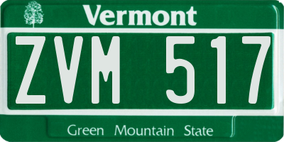 VT license plate ZVM517