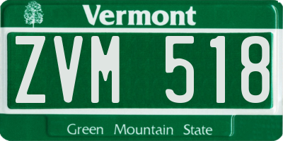 VT license plate ZVM518