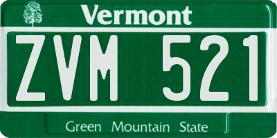 VT license plate ZVM521