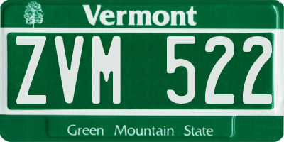 VT license plate ZVM522