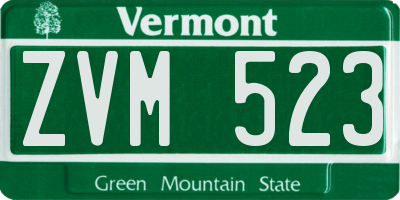 VT license plate ZVM523