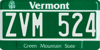 VT license plate ZVM524