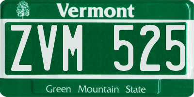 VT license plate ZVM525