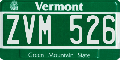 VT license plate ZVM526