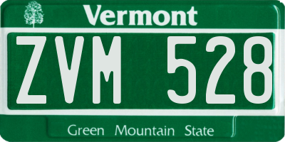 VT license plate ZVM528