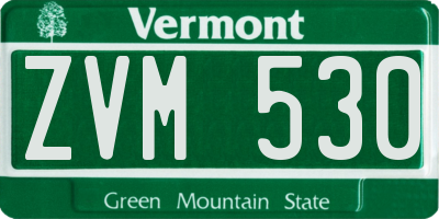 VT license plate ZVM530