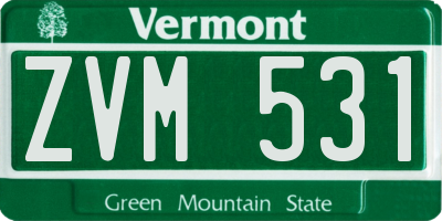 VT license plate ZVM531