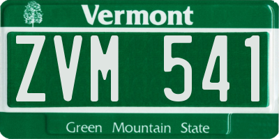 VT license plate ZVM541
