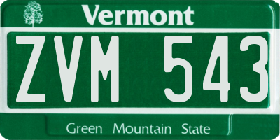 VT license plate ZVM543