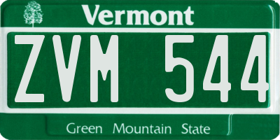VT license plate ZVM544