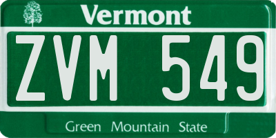 VT license plate ZVM549