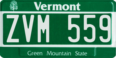 VT license plate ZVM559
