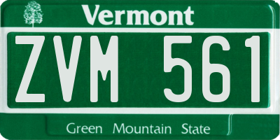 VT license plate ZVM561
