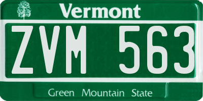 VT license plate ZVM563