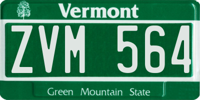 VT license plate ZVM564