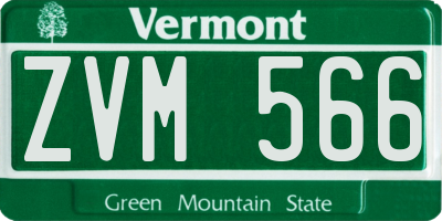 VT license plate ZVM566