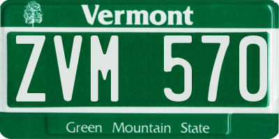 VT license plate ZVM570