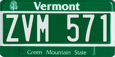 VT license plate ZVM571