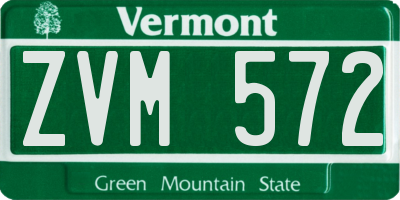 VT license plate ZVM572