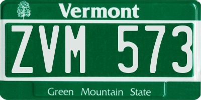 VT license plate ZVM573