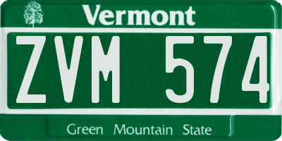 VT license plate ZVM574