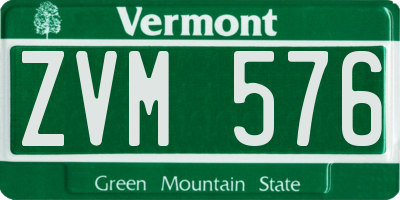 VT license plate ZVM576