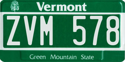 VT license plate ZVM578