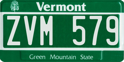 VT license plate ZVM579