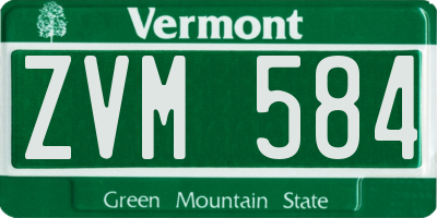 VT license plate ZVM584