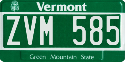 VT license plate ZVM585